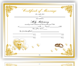 Wedding Certificate / Gold Click to Purchase