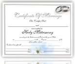 Wedding Certificate / Platinum Click to Purchase